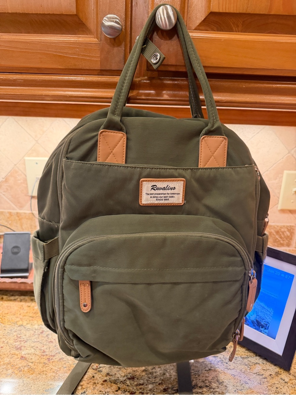 Olive Green Backpack Tote